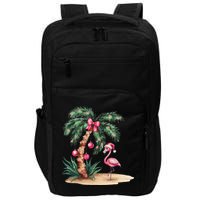 Flamingo Christmas In July Coquette Bow Palm Tree Summer Impact Tech Backpack