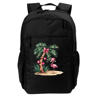 Flamingo Christmas In July Coquette Bow Palm Tree Summer Backpack