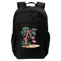 Flamingo Christmas In July Coquette Bow Palm Tree Summer Backpack