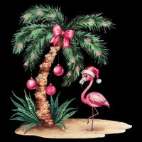 Flamingo Christmas In July Coquette Bow Palm Tree Summer 16 in Basic Backpack