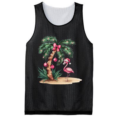 Flamingo Christmas In July Coquette Bow Palm Tree Summer Mesh Reversible Basketball Jersey Tank