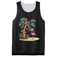 Flamingo Christmas In July Coquette Bow Palm Tree Summer Mesh Reversible Basketball Jersey Tank