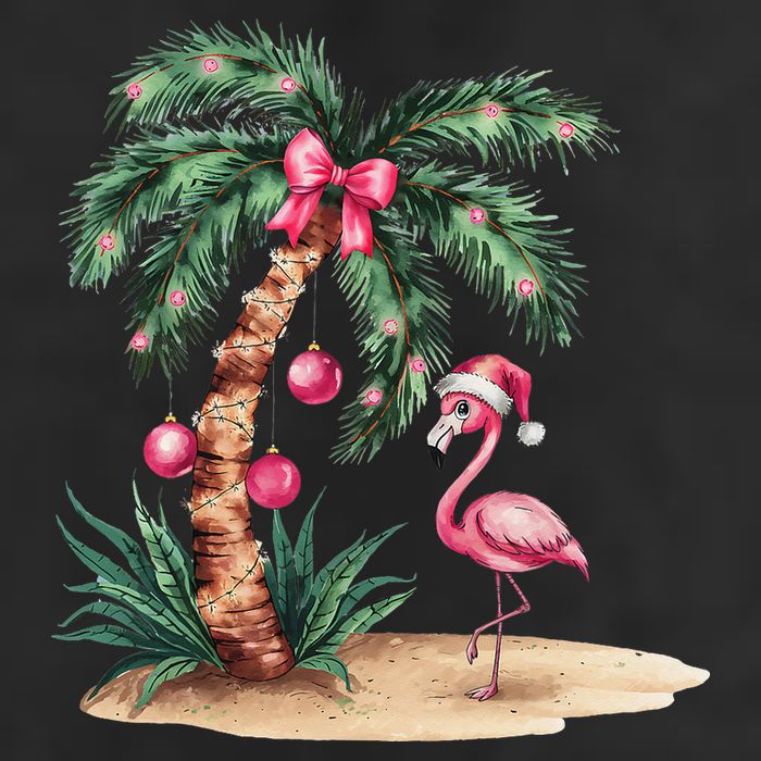 Flamingo Christmas In July Coquette Bow Palm Tree Summer Tumbler