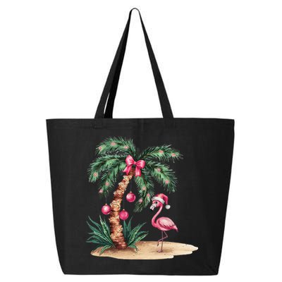 Flamingo Christmas In July Coquette Bow Palm Tree Summer 25L Jumbo Tote