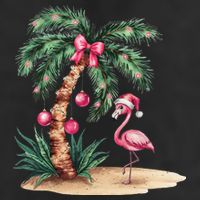 Flamingo Christmas In July Coquette Bow Palm Tree Summer 25L Jumbo Tote