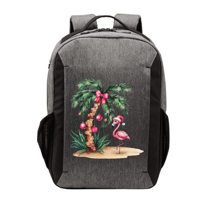 Flamingo Christmas In July Coquette Bow Palm Tree Summer Vector Backpack