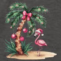 Flamingo Christmas In July Coquette Bow Palm Tree Summer Vector Backpack