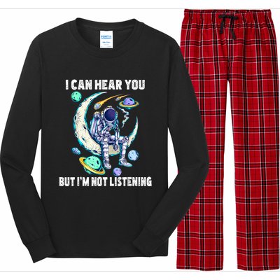 Funny Cat I Can Hear You But Im Listening Long Sleeve Pajama Set