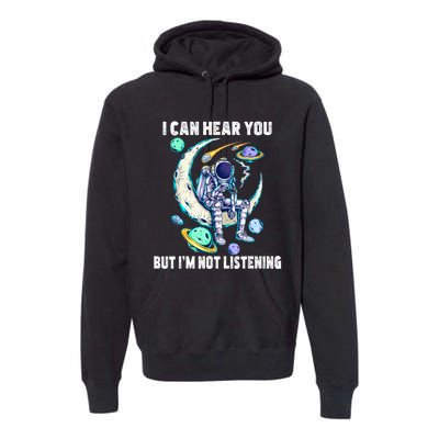 Funny Cat I Can Hear You But Im Listening Premium Hoodie