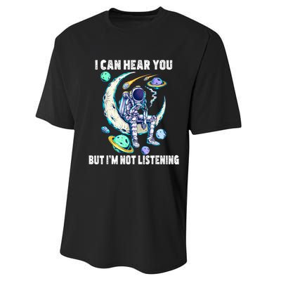 Funny Cat I Can Hear You But Im Listening Performance Sprint T-Shirt