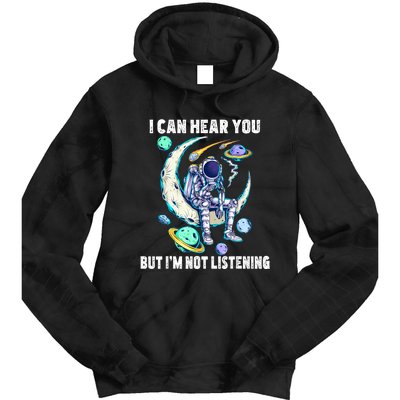 Funny Cat I Can Hear You But Im Listening Tie Dye Hoodie