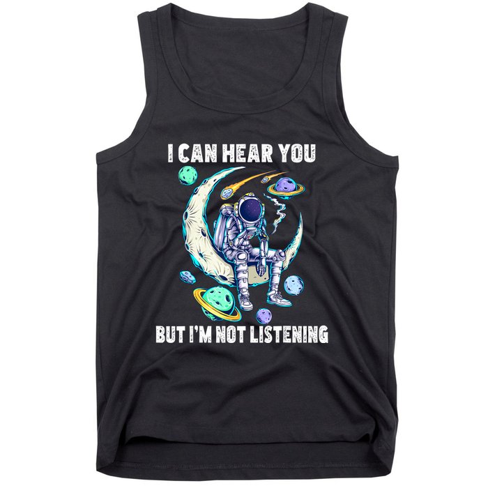 Funny Cat I Can Hear You But Im Listening Tank Top