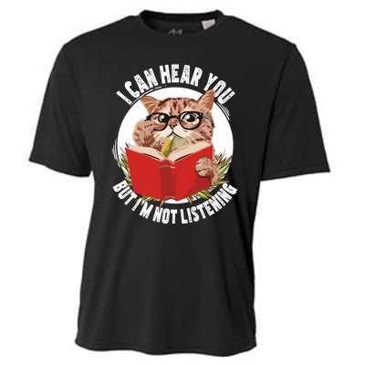 Funny Cat I Can Hear You But Im Listening Cooling Performance Crew T-Shirt