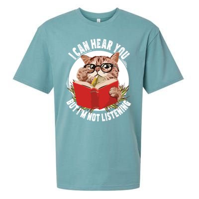 Funny Cat I Can Hear You But Im Listening Sueded Cloud Jersey T-Shirt