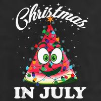 Funny Christmas in July Summer Watermelon 7 Panel Mesh Trucker Snapback Hat