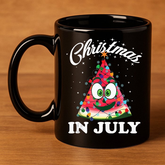 Funny Christmas in July Summer Watermelon 11oz C Handle Ceramic Mug