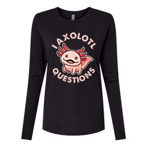 Funny Cute I Axolotl Questions Womens Cotton Relaxed Long Sleeve T-Shirt