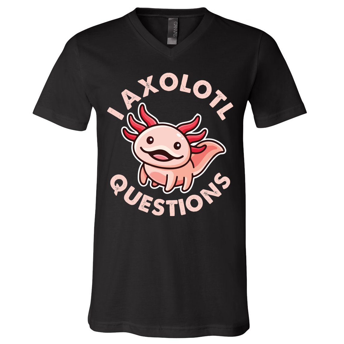 Funny Cute I Axolotl Questions V-Neck T-Shirt