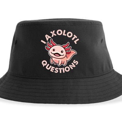 Funny Cute I Axolotl Questions Sustainable Bucket Hat