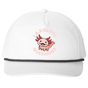 Funny Cute I Axolotl Questions Snapback Five-Panel Rope Hat