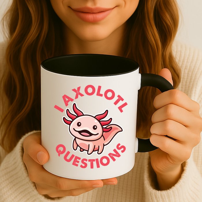 Funny Cute I Axolotl Questions Mug