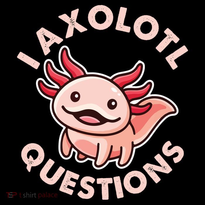 Funny Cute I Axolotl Questions Drawstring Bag