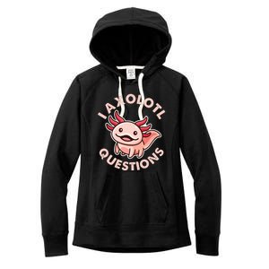 Funny Cute I Axolotl Questions Women's Fleece Hoodie