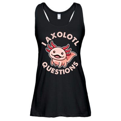 Funny Cute I Axolotl Questions Ladies Essential Flowy Tank