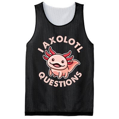 Funny Cute I Axolotl Questions Mesh Reversible Basketball Jersey Tank