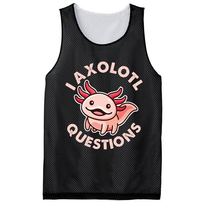 Funny Cute I Axolotl Questions Mesh Reversible Basketball Jersey Tank