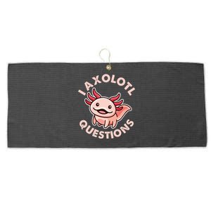 Funny Cute I Axolotl Questions Large Microfiber Waffle Golf Towel