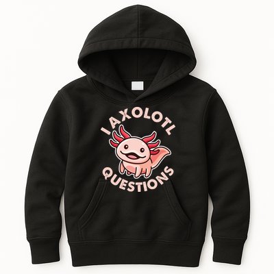 Funny Cute I Axolotl Questions Kids Hoodie