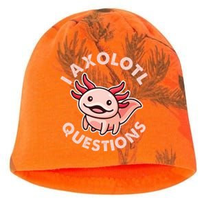 Funny Cute I Axolotl Questions Kati - Camo Knit Beanie