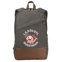 Funny Cute I Axolotl Questions Cotton Canvas Backpack