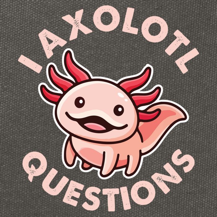 Funny Cute I Axolotl Questions Cotton Canvas Backpack