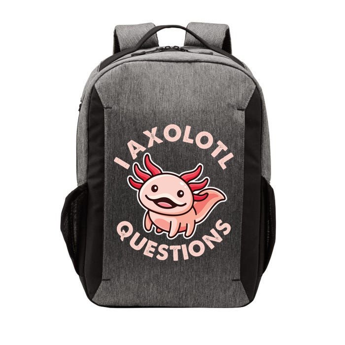 Funny Cute I Axolotl Questions Vector Backpack