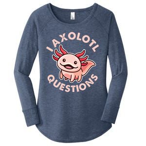 Funny Cute I Axolotl Questions Women's Perfect Tri Tunic Long Sleeve Shirt