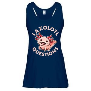 Funny Cute I Axolotl Questions Ladies Essential Flowy Tank