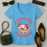 Funny Cute I Axolotl Questions Women's V-Neck T-Shirt