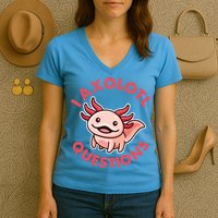Funny Cute I Axolotl Questions Women's V-Neck T-Shirt