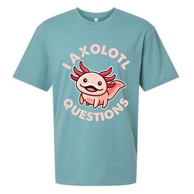 Funny Cute I Axolotl Questions Sueded Cloud Jersey T-Shirt
