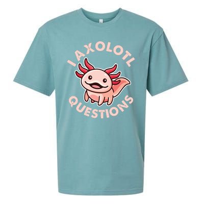 Funny Cute I Axolotl Questions Sueded Cloud Jersey T-Shirt