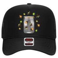 Fireflies Camping Insects High Crown Mesh Back Trucker Hat