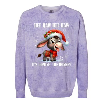 Funny Christmas Italian Christmas Donkey Dominic The Donkey Colorblast Crewneck Sweatshirt