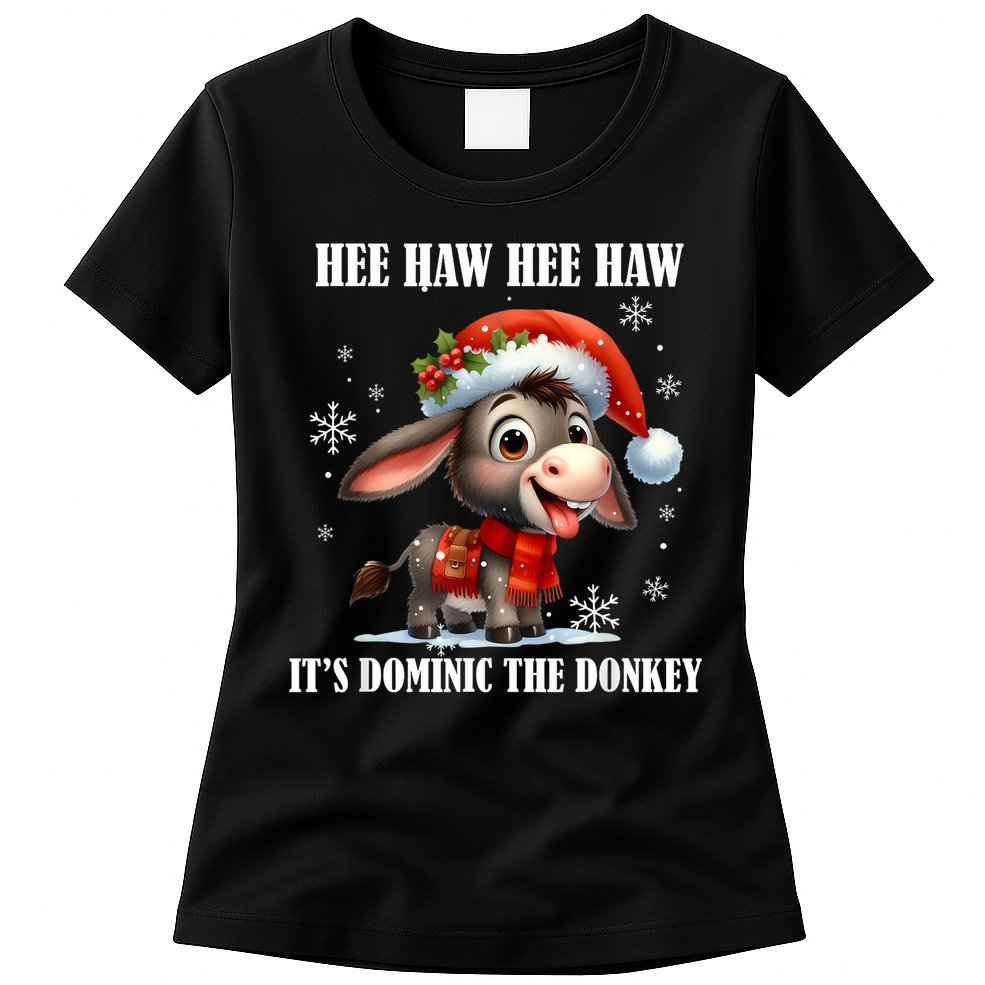Funny Christmas Italian Christmas Donkey Dominic The Donkey Womens T-Shirt