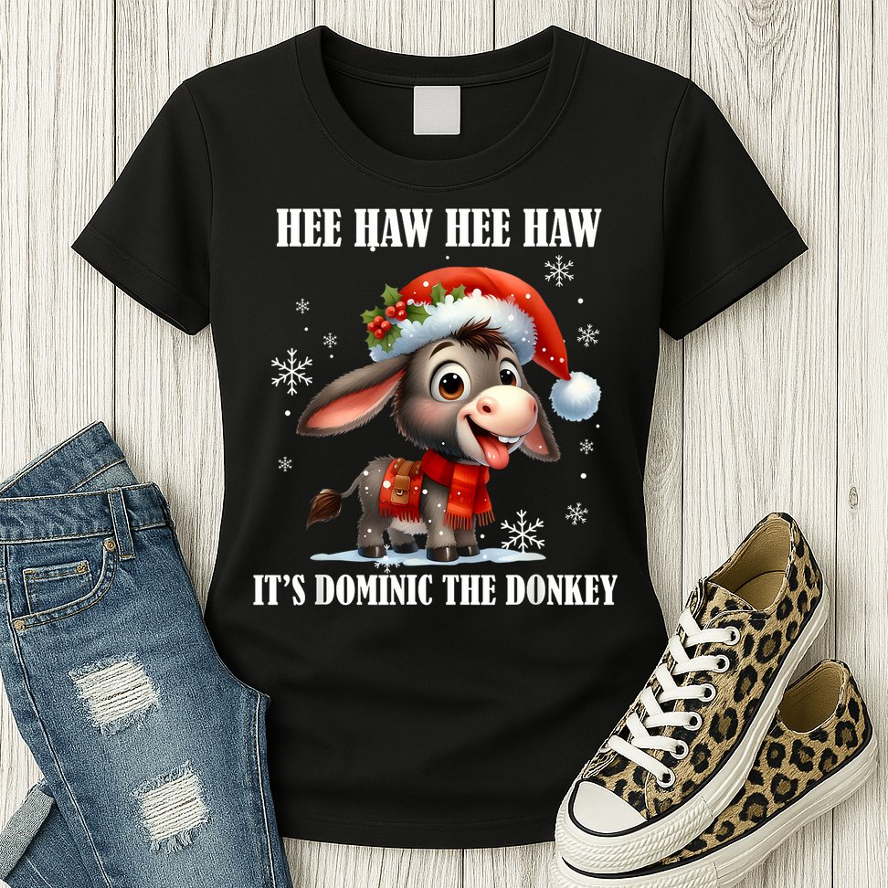 Funny Christmas Italian Christmas Donkey Dominic The Donkey Womens T-Shirt