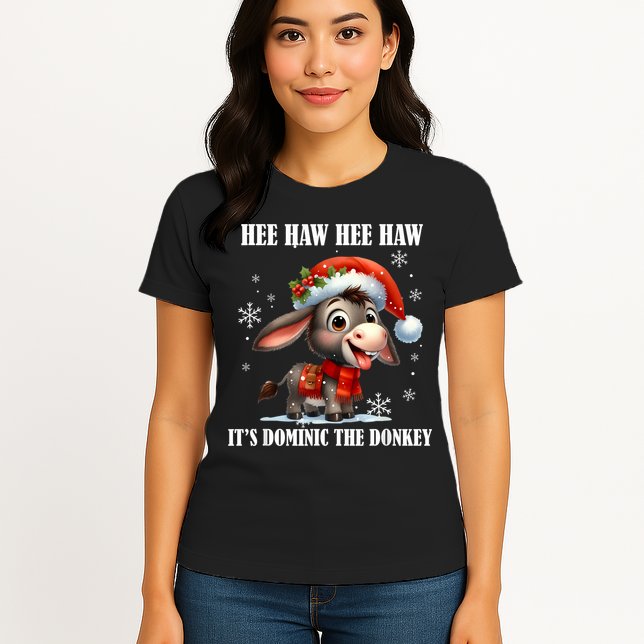 Funny Christmas Italian Christmas Donkey Dominic The Donkey Womens T-Shirt