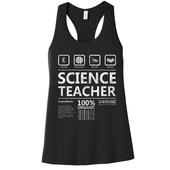 Funny Creative Intelegent Science Chemistry Biology Teacher Women's Racerback Tank