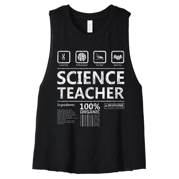 Funny Creative Intelegent Science Chemistry Biology Teacher Women's Racerback Cropped Tank