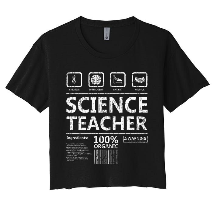 Funny Creative Intelegent Science Chemistry Biology Teacher Women's Crop Top Tee